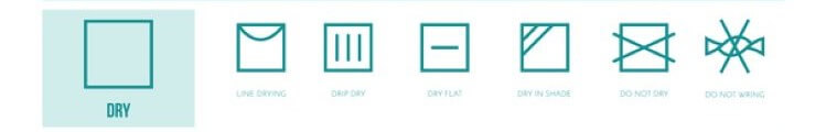 معنی علائم روی لباس درمورد خشک کردن طبیعی لباس