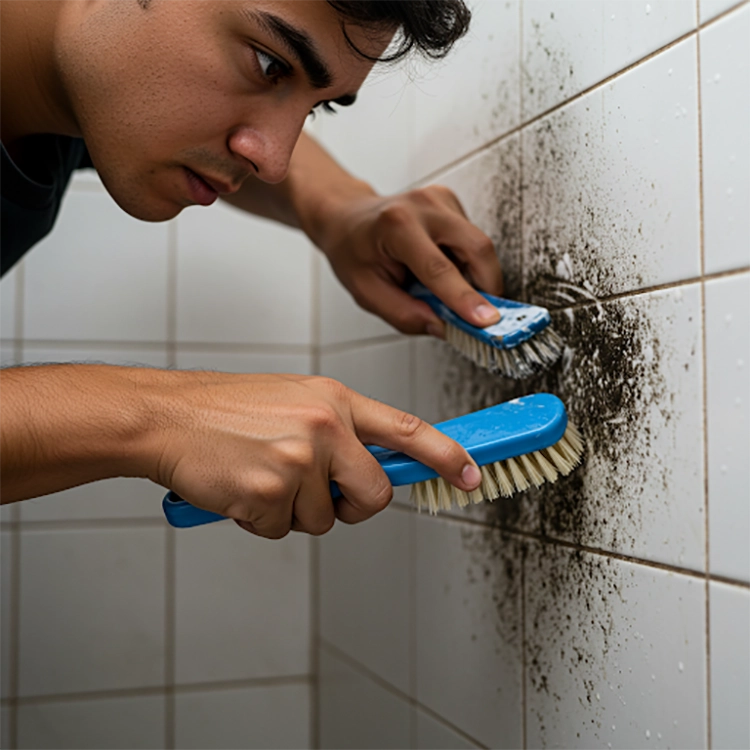 کپک روی کاشی‌های حمام