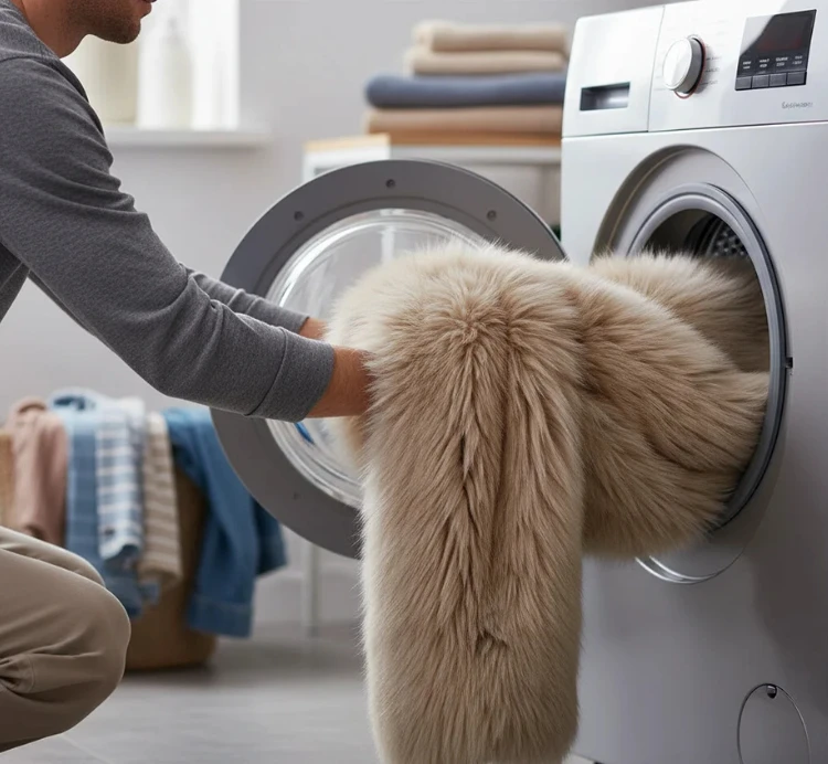 مرحله آخر روش شستن خز طبیعی و خز مصنوعی